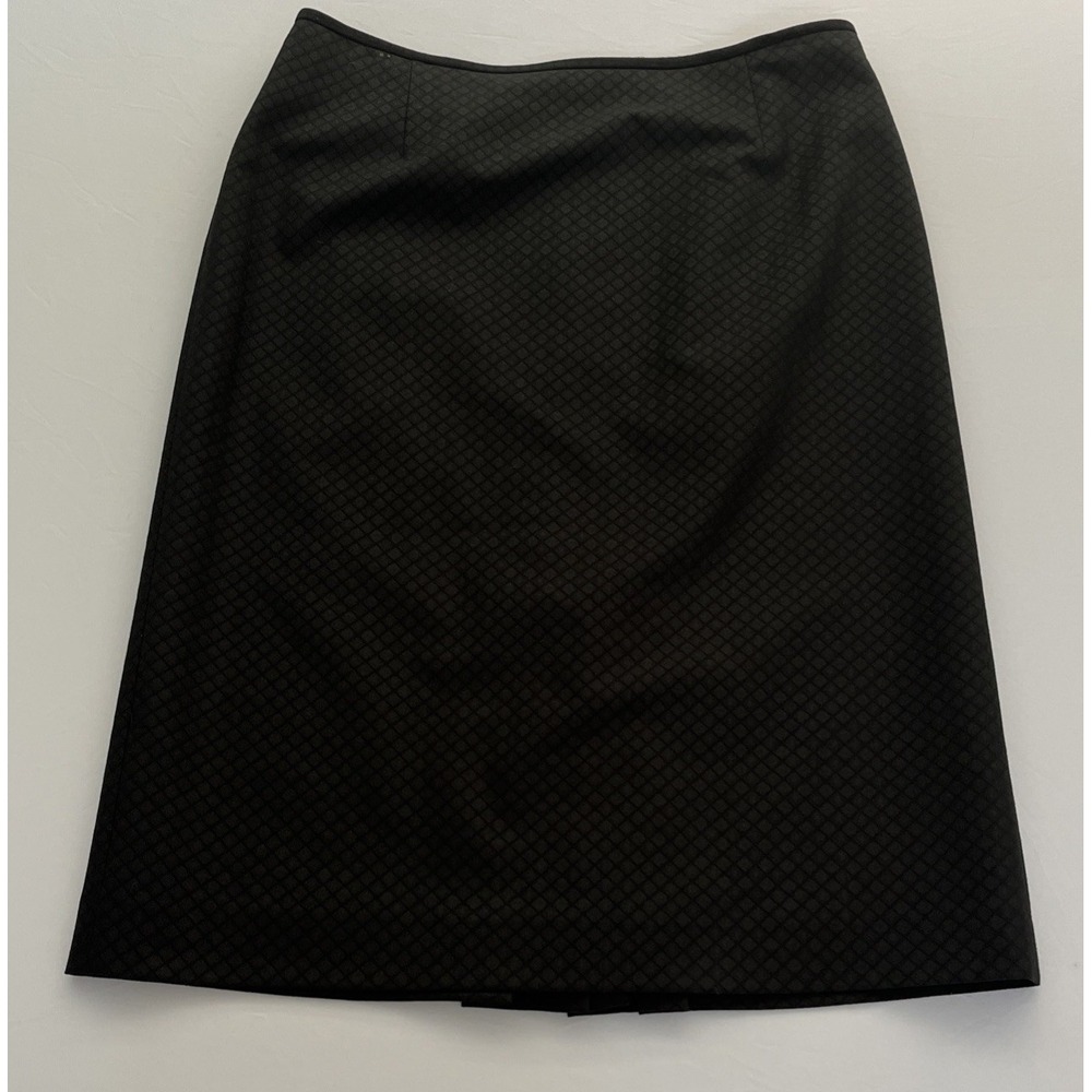 Antonio Melani Black Geometric Pencil Skirt Size 6 Lined Pleated Back 8290M612